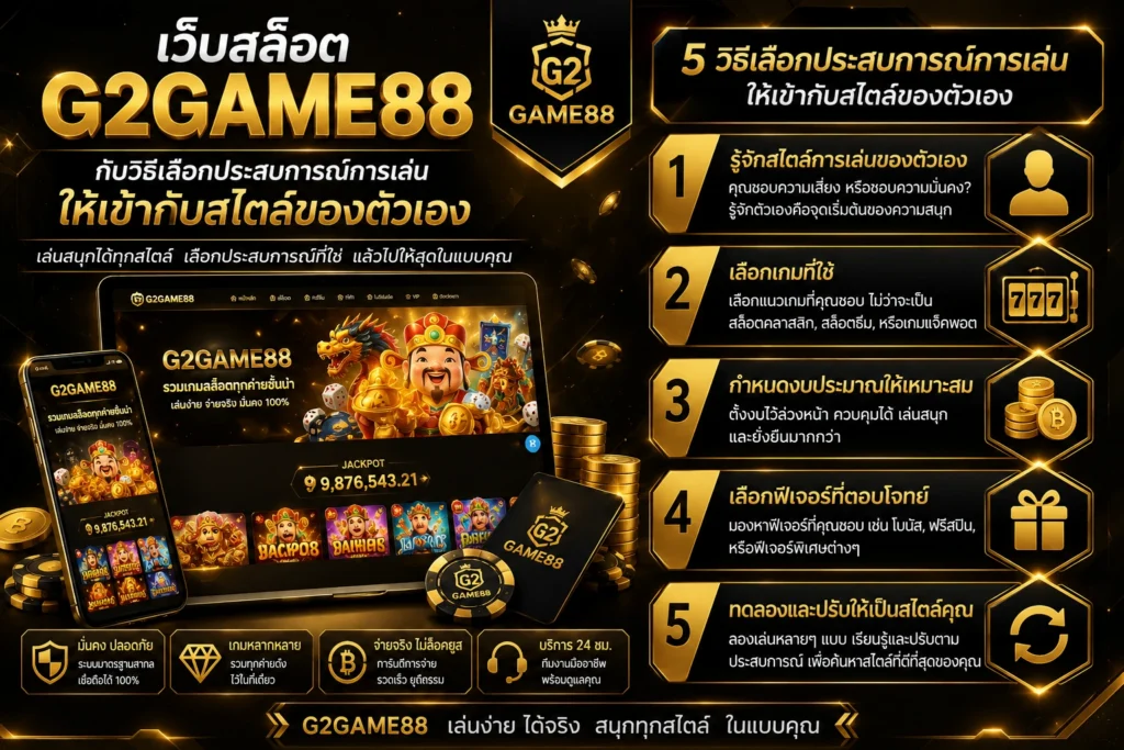 เว็บสล็อต g2game88 กับวิธีเลือกประสบการณ์การเล่นให้เข้ากับสไตล์ของตัวเอง